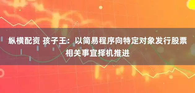 纵横配资 孩子王：以简易程序向特定对象发行股票相关事宜择机推进